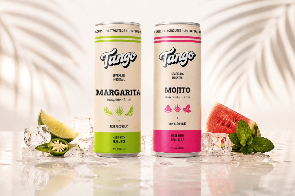 Tango Jalapeño Lime Margarita and Watermelon Mint Mojito cans